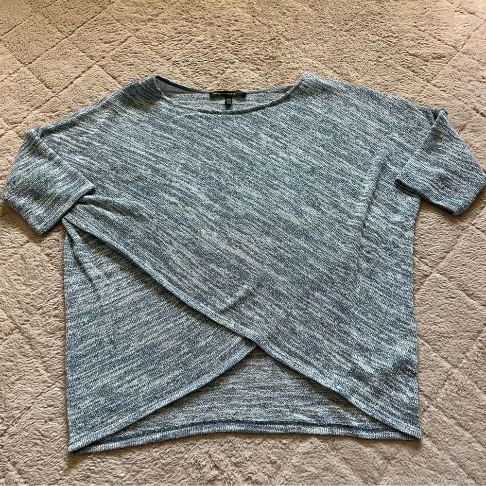 WHBM Scoop Neck Knit Top Preppy Minimalist Capsule Whimsical Lagenlook Size L